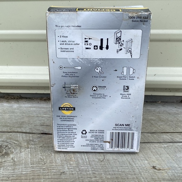 Defiant Slim Satin Nickel Electronic
Touchpad Deadbolt 1009258133 NWOT - Picture 3 of 7